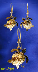 Wild Bryde Green Sea Turtle Earrings