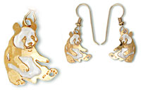 Wild Bryde Panda with White Enamel Earrings