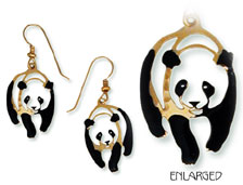 Wild Bryde Panda with Black Enamel Earrings
