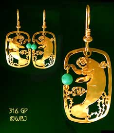 Manatee in Frame with Turquoise Earrings