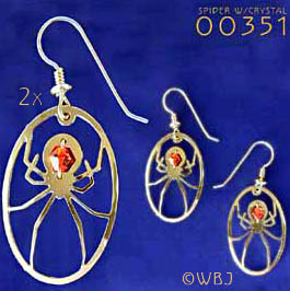 Spider with Crystal Earrings