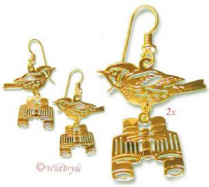 Wild Bryde Warbler with Binoculars Earrings
