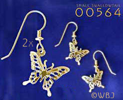 Wild Bryde Small Swallowtail Butterfly Earrings