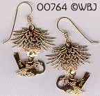 Wild Bryde Upside-Down Chickadee Eating Earrings
