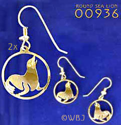 Round Sea Lion Earrings