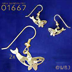 Wild Bryde Orca Swimming Earrings