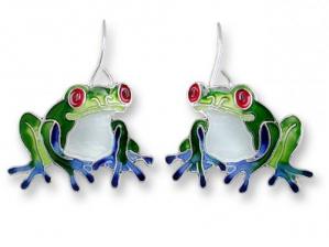 Zarlite Blue-Toed Frog Earrings