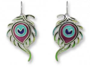 Zarlite Peacock Feather Earrings