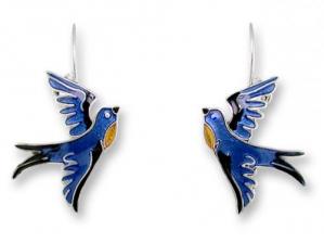 Zarlite Flying Bluebird Earrings