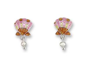 Zarlite Scallop with Pearl Earrings