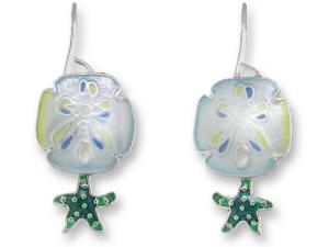 Zarlite Sand Dollar and Starfish Earrings