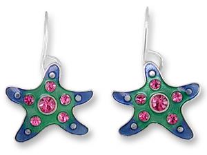 Zarlite Li'l Crystal Starfish Earrings