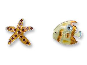 Zarlite Starfish and Fish Earrings