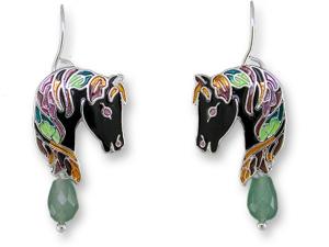 Zarlite Jeweled Horse Earrings