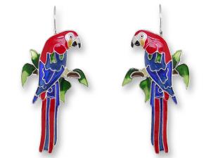 Zarlite Greenwing Macaw Earrings