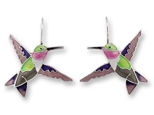 Zarlite Ruby-Throated Hummingbird Earrings