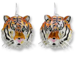 Zarlite Bengal Tiger Head Earrings