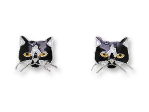 Zarlite Tuxedo Cat Earrings