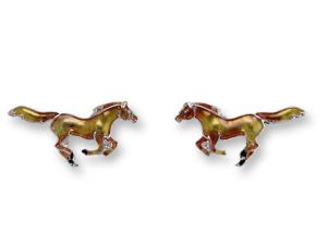 Zarlite Chestnut Horse Earrings