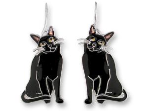 Zarlite Black Kitty Earrings