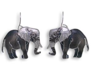 Zarlite Grey Elephant Earrings