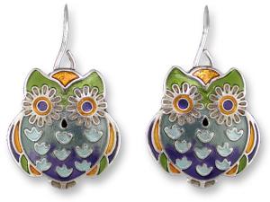 Zarlite Wide-Eyed Owl Earrings