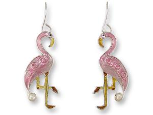 Zarlite Pearly Flamingo Earrings