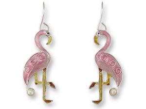 Zarlite Pearly Flamingo Earrings