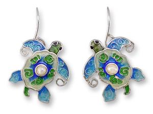 Zarlite Pearly Turtle Earrings