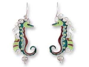 Zarlite Pearly Seahorse Earrings