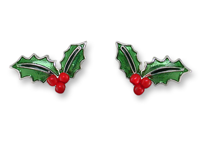 Christmas holly best sale earrings