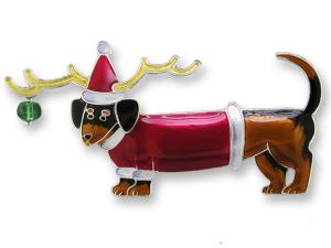 Zarlite Christmas Dachshund Pin